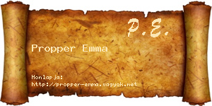 Propper Emma névjegykártya
